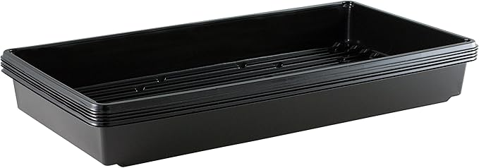 Yield Lab 10x20 Inch Black Plastic 5 Pack Plant Propagation Tray – Growing Trays for Garden, Planting, Seedling, Soil & Hydroponic Horticulture - Microgreen Trays Grow Plants - No Drain Holes