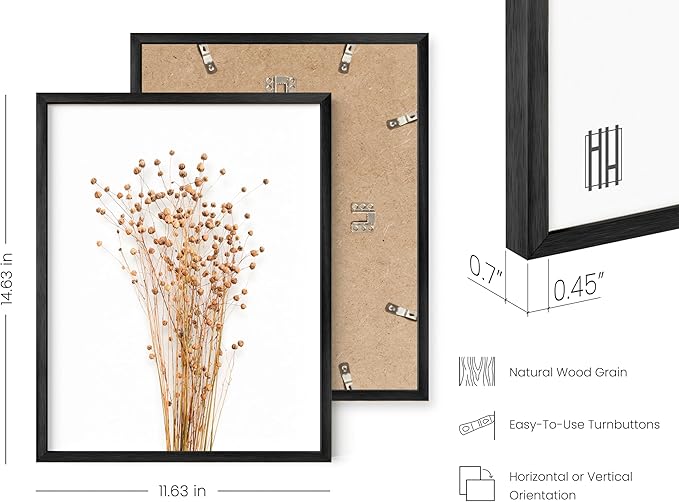 HAUS AND HUES Flower Wall Decor - Set of 4 Floral Wall Art Painting, Botanical Wall Decor, Botanical Wall Art, Floral Pictures, Flower Pictures (Black Aluminum Frame, 11x14)