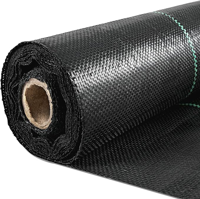 Happybuy Weed Barrier Landscape Fabric Heavy Duty, 4FTx250FT Geotextile Fabric, 5Oz Woven Weed Block Gardening Mat, Garden Weed Fabric, Good Permeability for Flower Bed, Driveway Fabric, Ground Cover