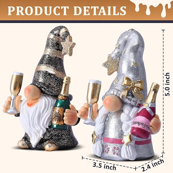 Champagne Gnomes Valentines Day Decorations for Home Party Gnomes Figurines Wine Bar Decor Gnomes Gifts for Women Champagne Birthday Wedding Party Decorations Valentine Gnomes