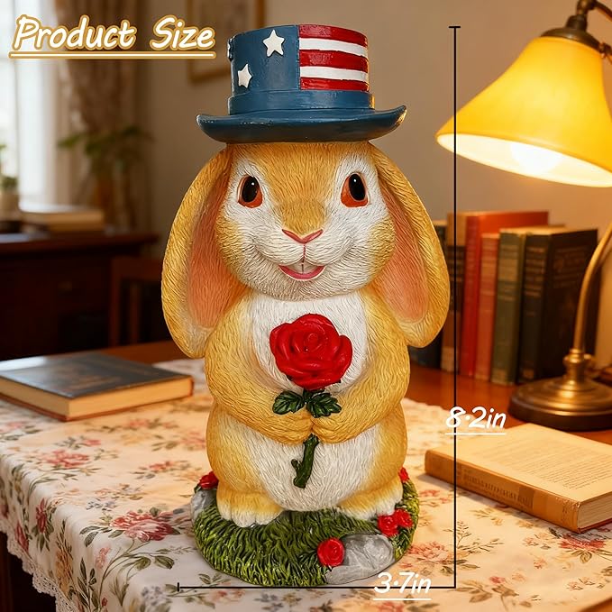 Slo y en i a Desktop Decorative Bunny Home Decor Statues Infuse Warmth and affection into The Home Rabbit Statue - Resin Outdoor Decor for Yard, Ornaments Gift for Garden Lovers