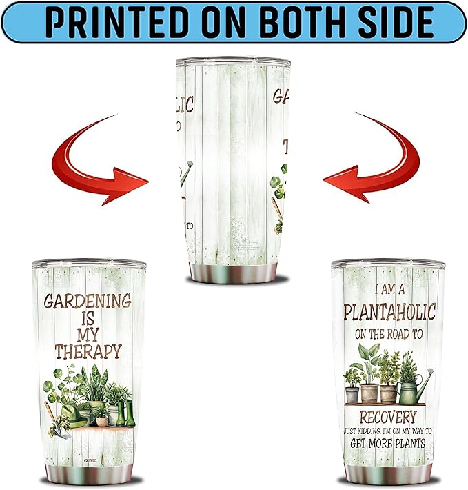 WONWIX Gardening Gifts for Women Mom Wife Grandmother Funny Gardening Travel Mug Coffee Cup Gift for Garden Lover Plant Lady Gardener Tumblers 20oz Stainless Steel Christmas Birthday
