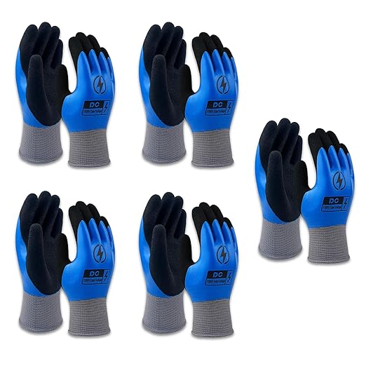 5 Pairs Insulated Electrician Gloves 1000V Voltage Resistant Flame Retardant Work Gloves, Electrical Rubber Non-slip Texture Design for Electricians Prevent Shock