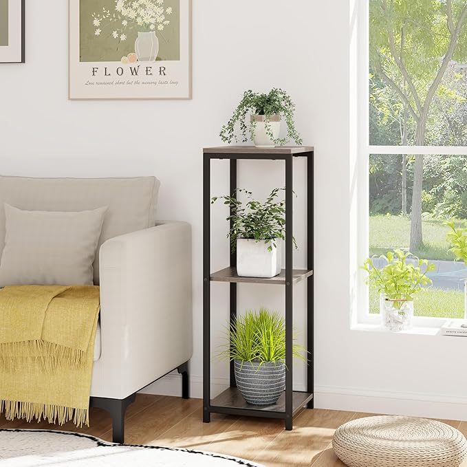 Giantex 3 Tier Tall Plant Stand Indoor, 36 Inch Corner Plant Holder with Metal Frame, Modern Plant Shelf for Multiple Flower Pots, Square Plant Tables for Balcony, Living room, Garden, Tall Plant Stand