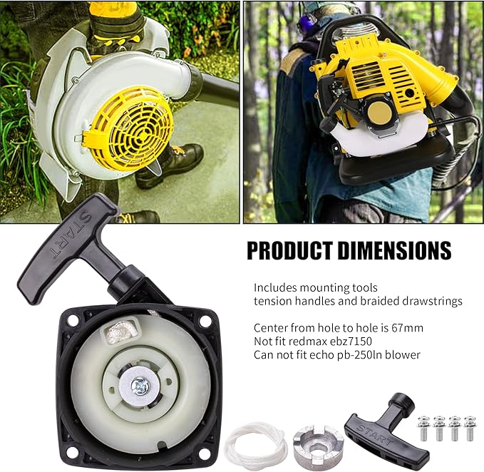 JINGKE Recoil Starter Pull Start with Starter Claw for Redmax Echo Husqvarna 150BF 150BT 350BF 350BT Backpack Blower A051001520 502843101