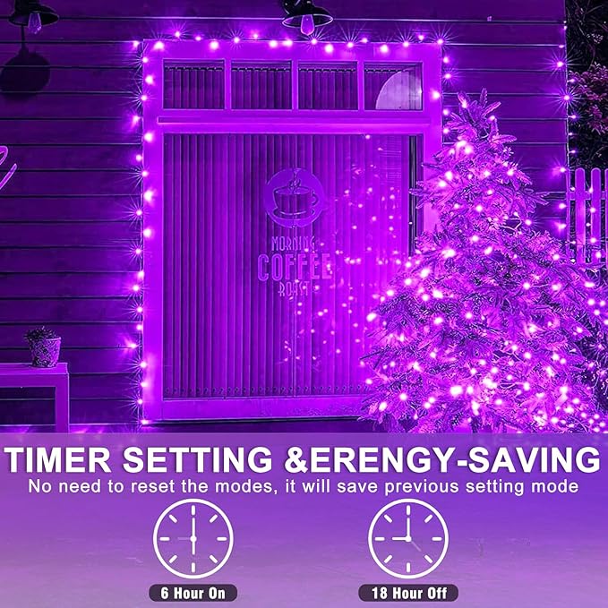 250 LED Purple Christmas Lights 82 FT String Lights Indoor Outdoor 8 Modes Plug in Waterproof Purple String Lights for House Room Christmas Tree Thanksgiving Decorations