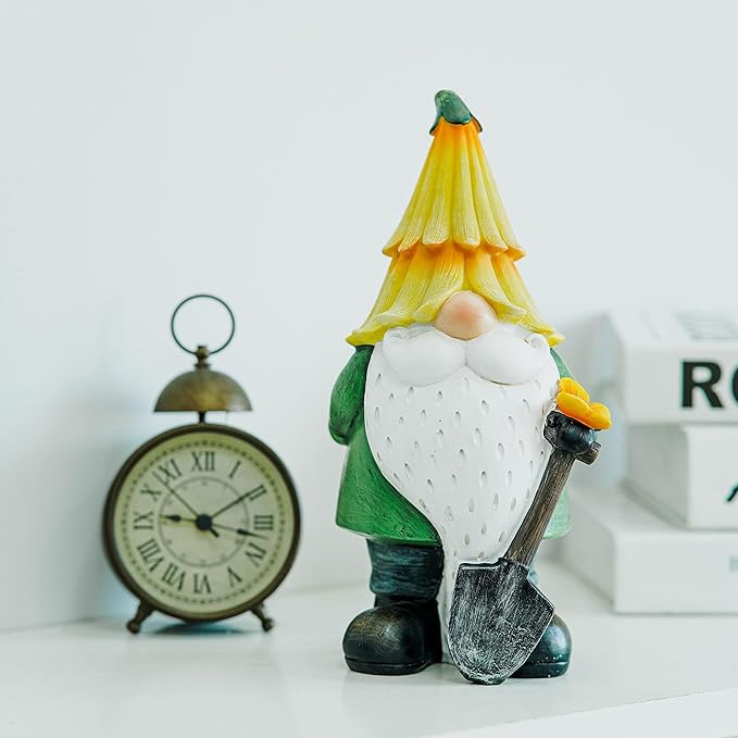 TZSSP Garden Statue Outdoor Gnome Hand-painted Statuary Farming Statue for Patio & Garden, Unique Lawn Ornament, Housewarming Gift Idea
