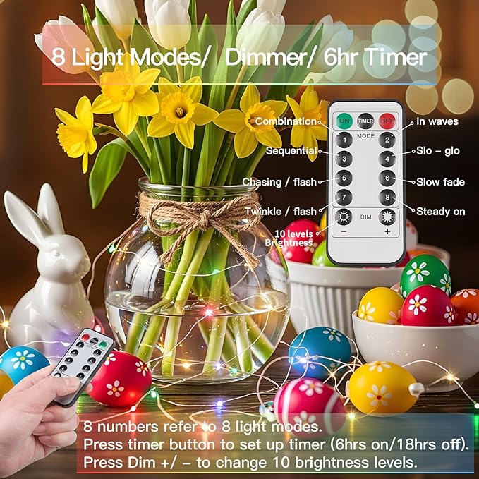 suddus 66ft 200 LED Outdoor String Lights, Multi Color Fairy Lights Battery Operated with Remote, Led Twinkle Lights for Bedroom, Backyard, Wedding, Tree, Mason Jar, Wall, Centerpiece, Christmas