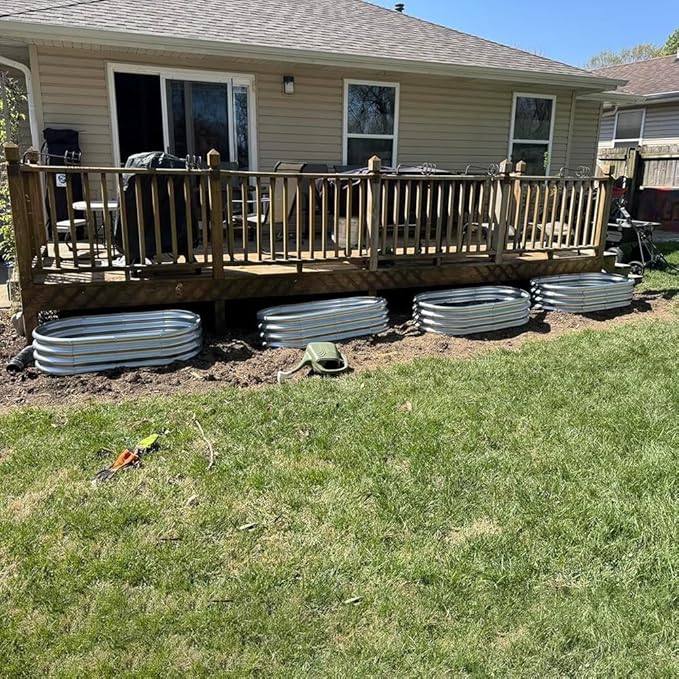 4x2x1 ft Galvanized Raised Garden Bed Outdoor, 4-Pack 12" Tall Metal Planter Boxes for Planting Vegetables, Flowers, Herbs, Tomato - Corrugated Rust-Resistant Elevated Garden Beds Kit, Silver