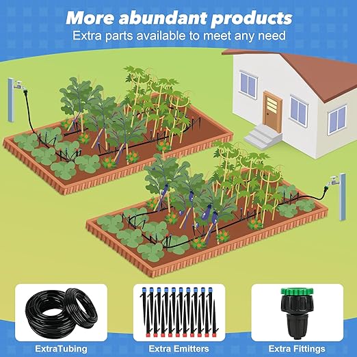 232FT(en) TATA Drip Irrigation System Automatic Garden Irrigation System Kit - Smart Drip & Sprinkler Watering System for Lawns, Flower, Vegetable Gardens -Water-Efficient Quick-Connect Fittings