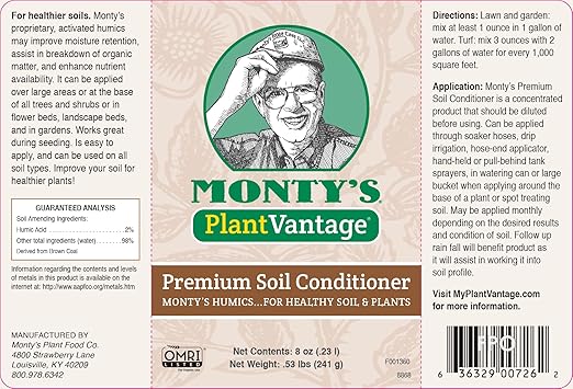 PlantVantage Liquid Soil Conditioner with Humic Acid – Soil Activator for Plants, Organic Amendment for All Soil Types, Improves Plant Nutrients Uptake, Moisture Retention & Microbial Activity – 8 oz