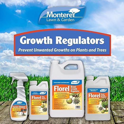 Monterey - Florel Plant Growth Regulator - Fruit Tree Spray - Florel Fruit Eliminator Spray for Trees - Apply Using Sprayer - 1 Gallon
