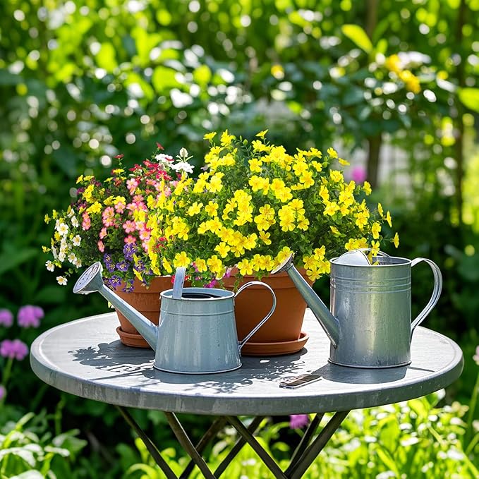 Grunyia Outdoor Artificial Flowers UV Resistant & Fade Proof, 12 Pack Realistic Fake Flowers for Garden, Patio, Lawn Decor - Weatherproof Plastic Plants(Yellow)