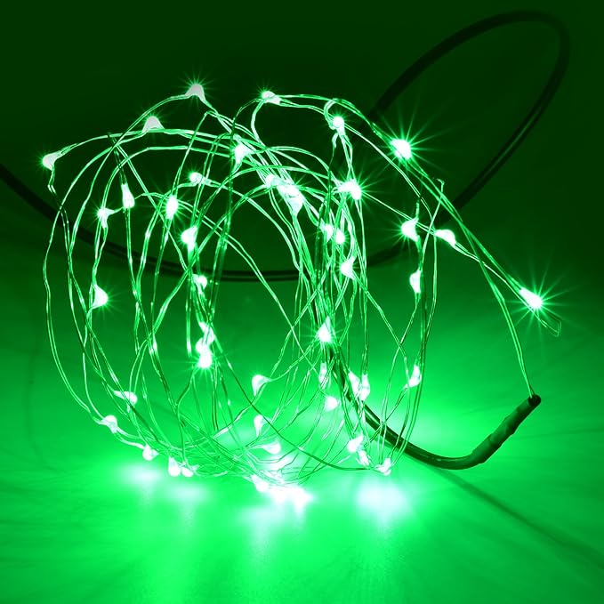 Karlling USB Plug in LED Fairy Lights,5 Packs of 50 LED Bulbs 16 Ft Silver Wire Waterproof Starry String Lights for Bedroom Patio Garden Party Wedding Commercial Lighting (Green)