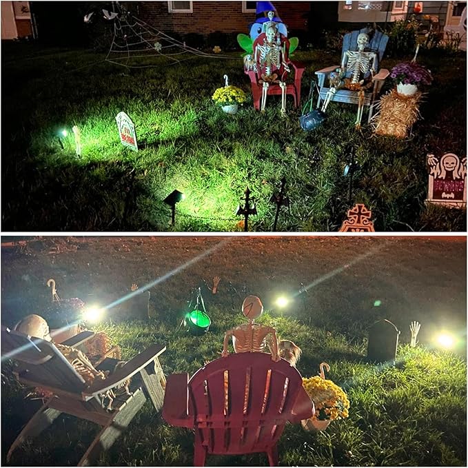 GKGG Solar Lights Outdoor Waterproof IP65, Solar Powered 76 LED 3 Lighting Modes Solar Spot Lights Outdoor for Yard Garden Landscape Pathway (Warm White, 4 Pack)