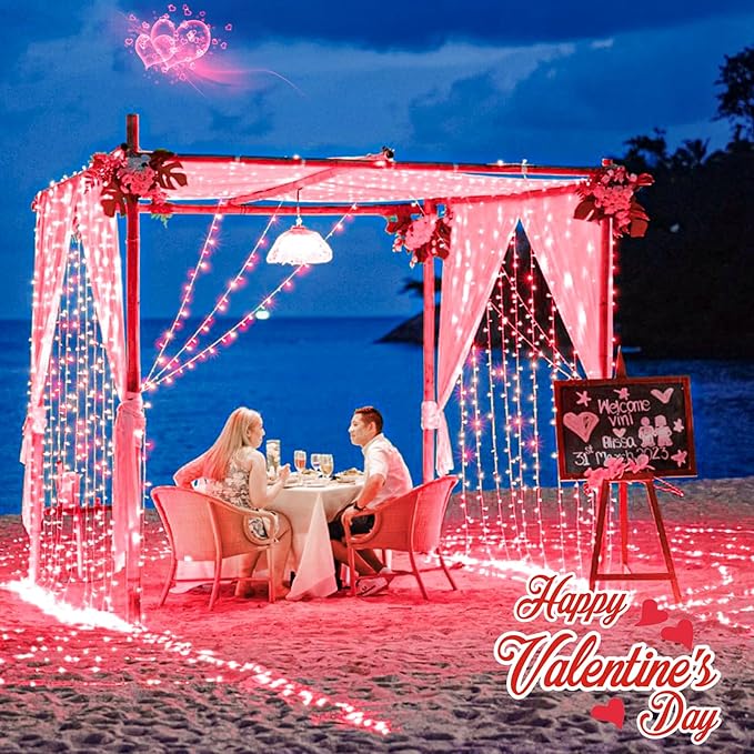 800 LED Red String Lights Outdoor, 262ft Red Christmas Lights 8 Modes Clear Wire, Plug in Waterproof Fairy String Lights for Bedroom Christmas Decorations