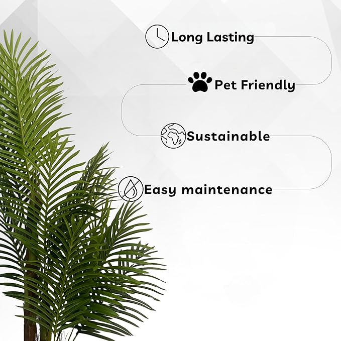 XBrand 59.1-Inches Artificial Palm Tree in Pot for Indoor Outdoor Home Office Store, Great Housewarming Gift