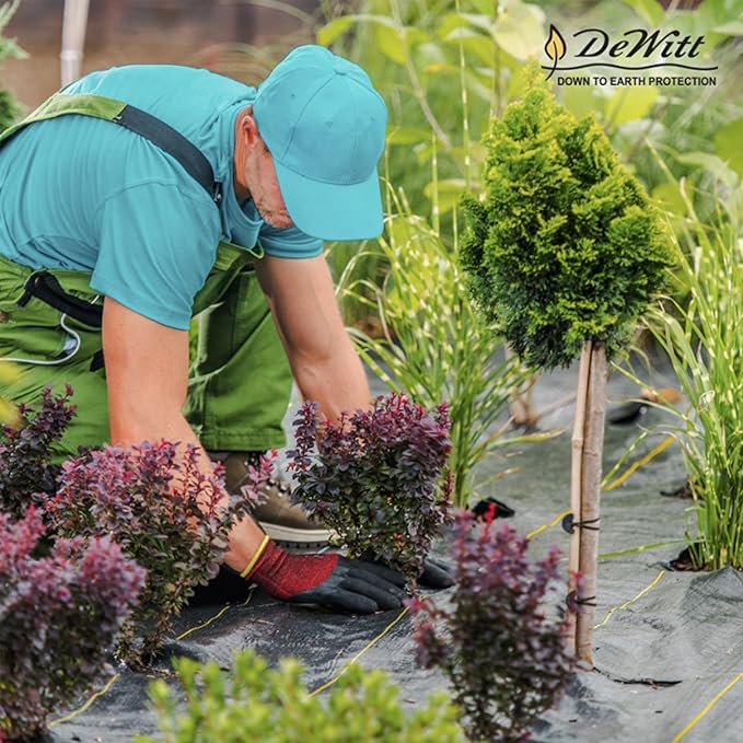 Dewitt 2-Pack Sunbelt Weed Barrier Fabric 3.2 oz, 6 x 300 Feet – Heavy-Duty Ground Cover Mat for Greenhouse Floors, Garden Rows, Raised Beds, Yard Gardening, and Outdoor Landscape Protection