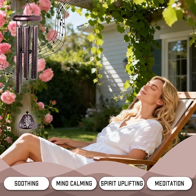 Fusui Sister Gifts Wind Chimes 32", Gifts for Sisters, Big Sister Birthday Gift from Sis/Brothers, Christmas Mothers Valentines Day Graduation Gift for Sisters, Best Sis Ever Presents for Women
