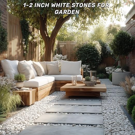 NUPICK 16lb White River Rocks for Outdoor Landscaping, 1-2 Inch Pebbles for Indoor Plants, Natural Polished Aquarium Gravel, Decorative Rocks for Succulent, Garden, Vases Fillers, Bird Baths