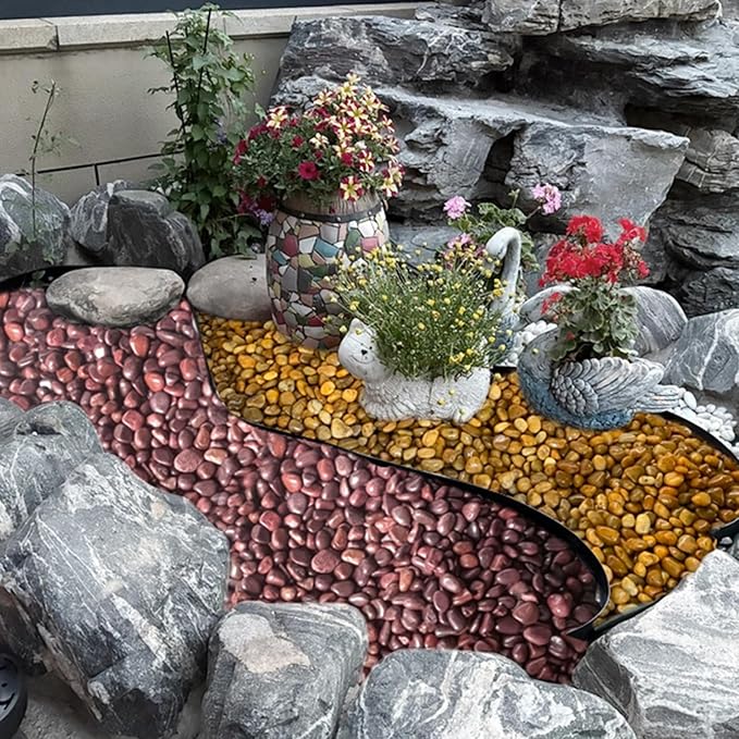 FANTIAN 20 lbs Red River Rocks for Garden, 2-3 Inch Polished Pebbles for Indoor Plants, Decorative Rocks Stones for Landscaping, Plants, Vases, Aquariums, Fountains, Pathways and Backyard