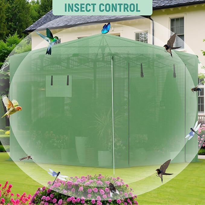 Pop Up Greenhouse, 8x12 FT Pop Up Green House for Outdoors, Portable Greenhouses, Walk-in Greenhouses, Popup Greenhouse Kit, Easy Set Up