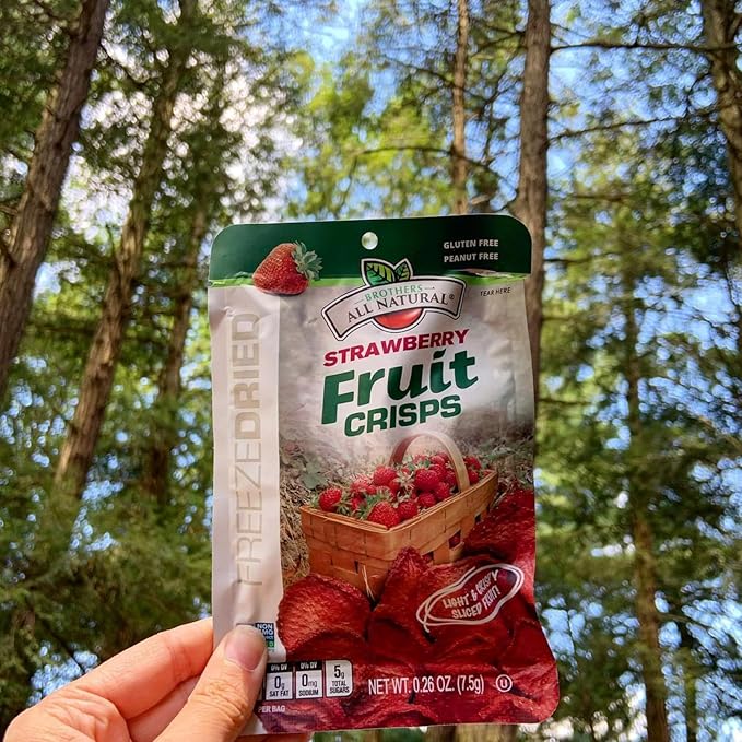 Brothers All Natural Freeze Dried Fruit Crisps, Strawberry, 0.26 Oz (Pack of 24), Made with 100% Fruit, Gluten Free, Soy Free, Vegan, Healthy Snack, Lunch Box Ready