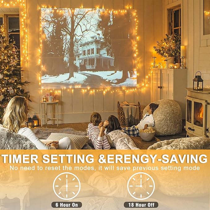 82ft 250 LED Christmas Lights Outdoor Warm White String Lights 8 Modes Clear Wire, Connectable Twinkle Fairy Light Plug in for Indoor Bedroom Wedding Tree Decorations