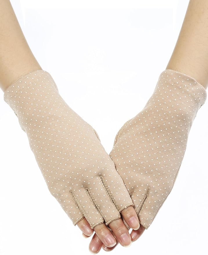 Maxdot Sun Gloves for Women UV Protection Fingerless Non Slip Sunscreen Driving Gloves for Summer Outdoor