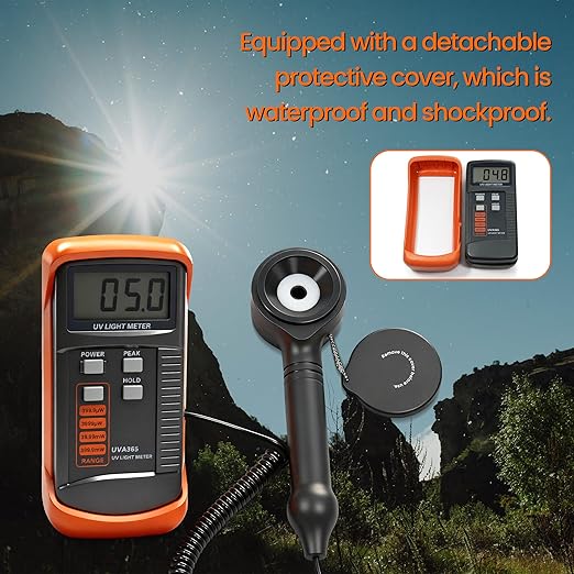 AMTAST UV Light Meter Professional UV Monitors Measurable of UVA Light Measure Tester with 320~390nm Range Portable UV Sunlight Tester (Model UVA365)