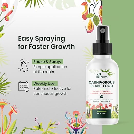 4oz Carnivorous Plant Food Spray & Venus Fly Trap Food - Up to 600 Sprays, Tropical Plant Fertilizer for Carnivorous Plants, Premium Liquid Fertilizer & Feeding Supplement for Consistent Growth