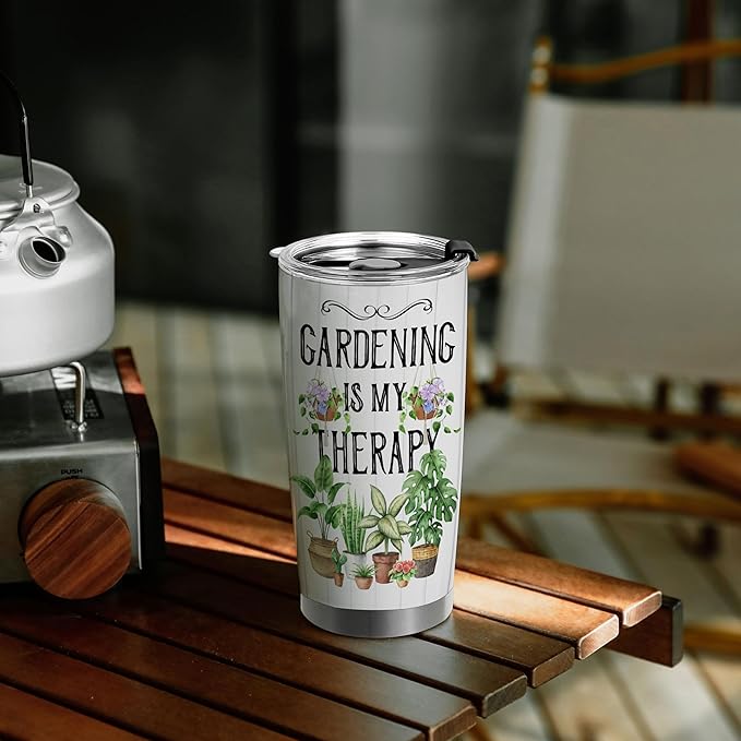 HOMISBES Gardening Gifts for Women, Funny Gardener Gifts Travel Mug, Plant Lady Tumblers 20oz
