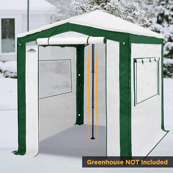 EAGLE PEAK Greenhouse Center Support Pole with Ground Stakes, Peak Reinforcement Bar for Frame Support & Weather Protection, Stabilization Pole for Pop-Up Greenhouses Compatible with Center Lock Hub