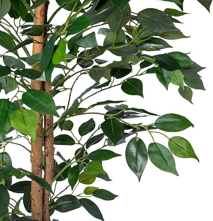 HAIHONG 1Pack 5FT Artificial Ficus Tree with Realistic Leaves and Natural Trunk, Faux Ficus Tree with Sturdy Plastic Nursery Pot, Fake Ficus Tree for Office Home Farmhouse for Indoor Outdoor Decor