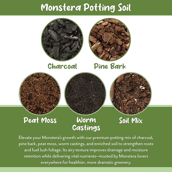 Monstera Houseplant Potting Soil Mix (24 Quarts), Custom Blend for Growing and Repotting