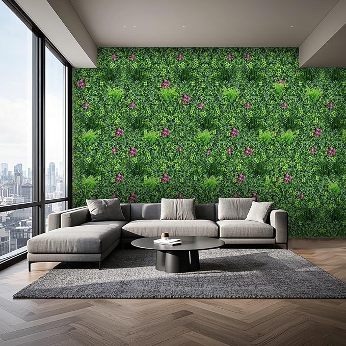 Yangrass Artificial Boxwood Wall Roll, 40"x120" (33.33 sqft) Grass Wall Panels with Mint Plant Leaves, Greenery Backdrop Privacy Screen with UV Protection, Green Grass Wall for Indoor Outdoor Decor