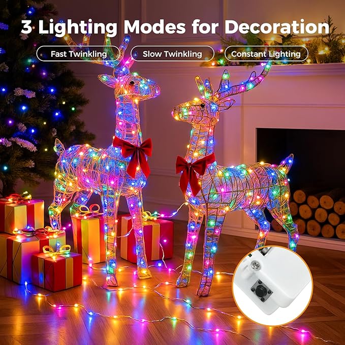 litogo 24 Pack 7FT 20 LED Fairy Lights Battery Operated, 3 Lighting Modes, Bulk Mini Twinkle String Lights Waterproof Silver Wire for Weddings Mason Jars Party Christmas Decorations-Multi-Colored