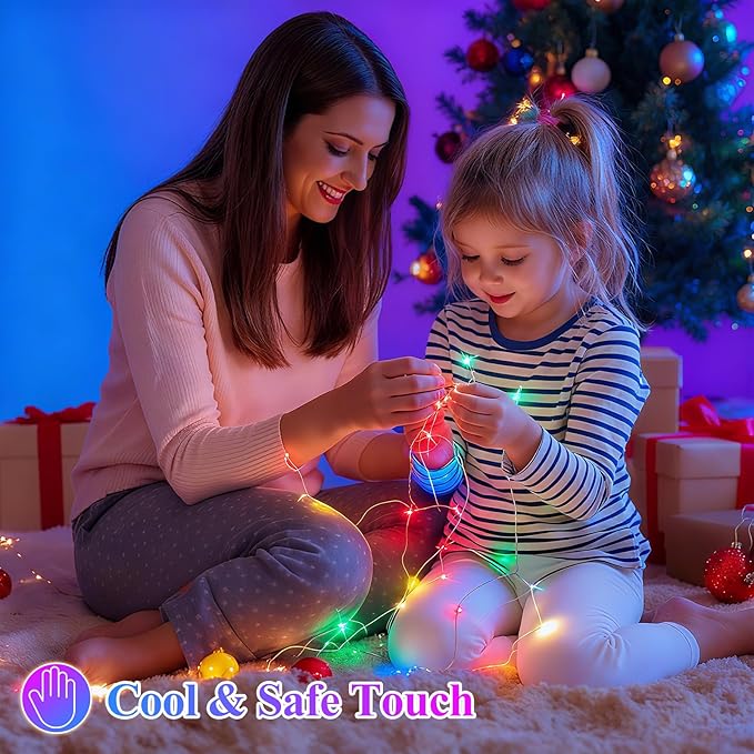 Lakumu 12 Pack Fairy Lights Battery Operated String Lights -7FT 20LED Fairy Lights Silver Wire Firefly Starry Moon Lights for DIY Decorations Party Wedding Centerpiece Table Decor Multicolor