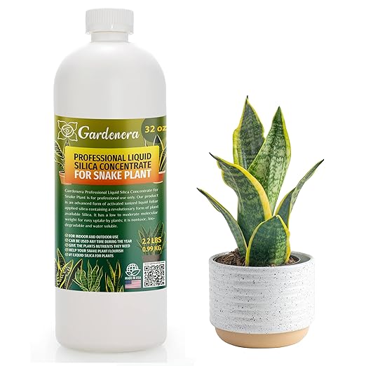𝐏𝐑𝐎𝐅𝐄𝐒𝐒𝐈𝐎𝐍𝐀𝐋 Liquid Silica Plant Supplement - 32oz - Snake Plants Liquid Silica Boost Fertilizer - Stronger Stems & Healthy Leaves for Indoor & Outdoor Snake Plants (Makes 180 Gallons)