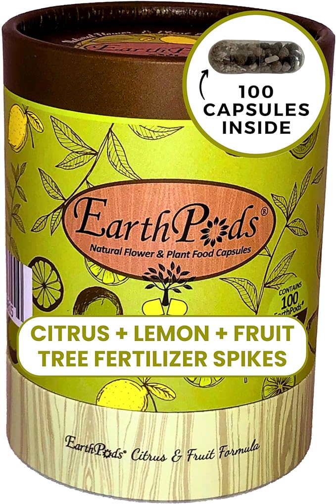 EarthPods® Organic Fruit Tree & Citrus Fertilizer Spikes – 100 Plant Food Capsules - Made in USA