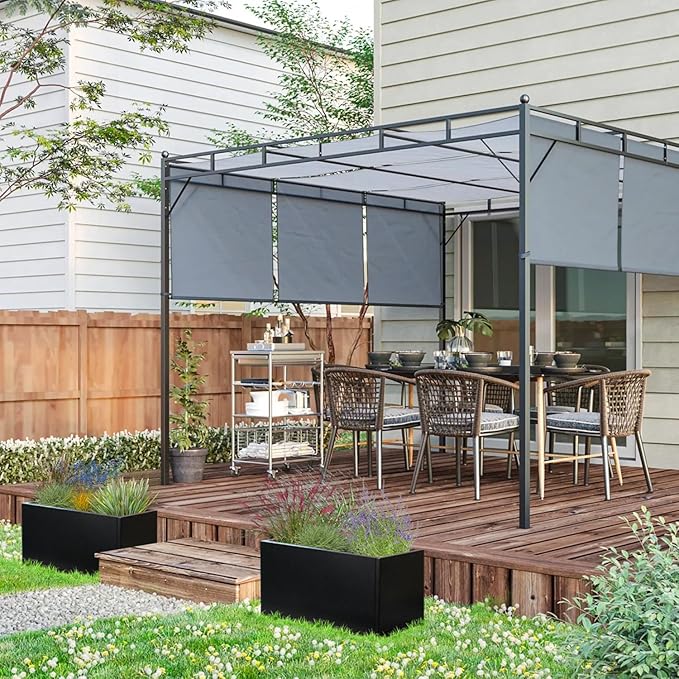 GZGNEEVL Metal Rectangular Planter Black Galvanized Steel Rectangle Indoor Planter Box Large Outdoor Planters Steel 25" L x 11" W x 13" H Commercial Residential for Patio, Yard, Garden