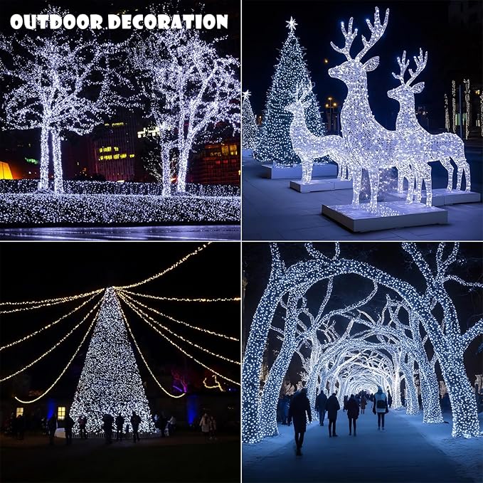 Fairy Lights Plug in,660FT 2000LEDs Waterproof Led String Lights,8 Modes Remote Twinkle Light for Outdoor Indoor Christmas Wedding Birthday Garden Party Decorations,Silver Wire,Cool White