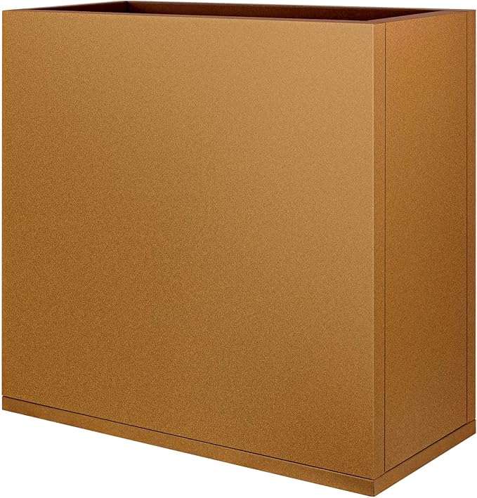 Meyoppm Corten Steel Planter Box 28"x12"x28", Rustic Metal Planter with Partitions & Drainage Holes, Frost Rust Resistant Heavy Duty Planter for Patio Garden Indoor Outdoor Commercial Decor