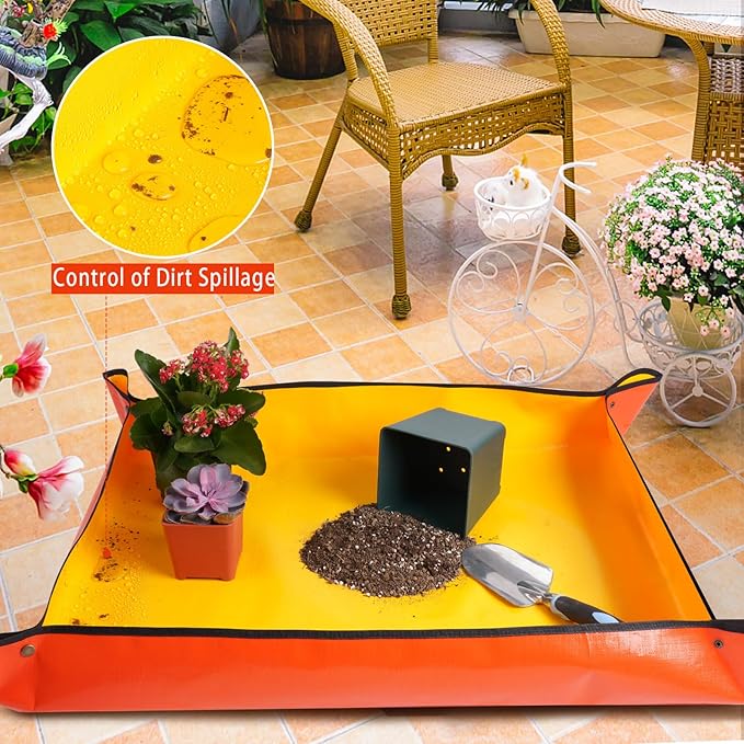 HNXTYAOB 3 Pcs 39.5"X31.5" Large Repotting Mat for House Plants Transplanting and Soil Mix Control, Gardening Gifts for Plant Lovers
