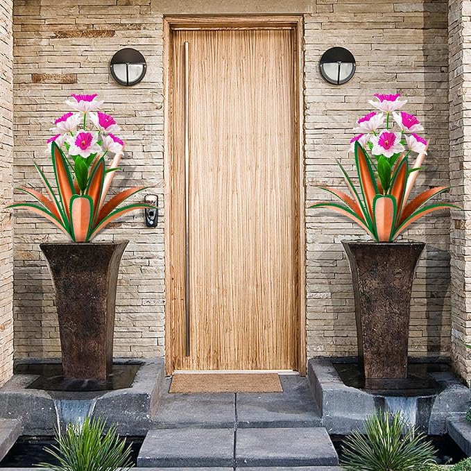 TOMBABY Huge Metal Agave Plants Outdoor Decoration Outdoor Garden Decorated with Flowers Mexican Yard Art Plant Garden Gift (red 1 Pack)