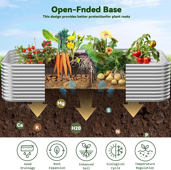 3 Pack Tall 4x2FT Corrugated Galvanized Steel Raised Garden Bed Outdoor, Metal Above Ground Garden Bed for Vegetables and Flowers, Raised Beds for Gardening