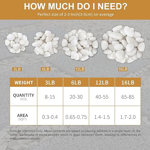 NUPICK 12lb White River Rocks for Plants Indoor, 2-3Inch White Pebbles for Vases Fillers, Decorative Gravel for Fish Tank, Natural Polished Stones for Succulent, Bonsai, Landscaping, Bird Baths