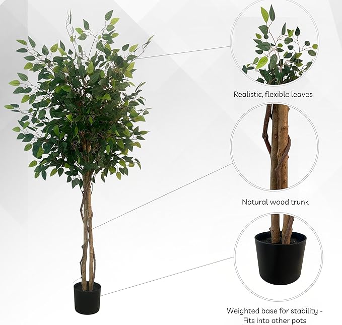 XBrand 63-Inch Artificial Ficus Tree