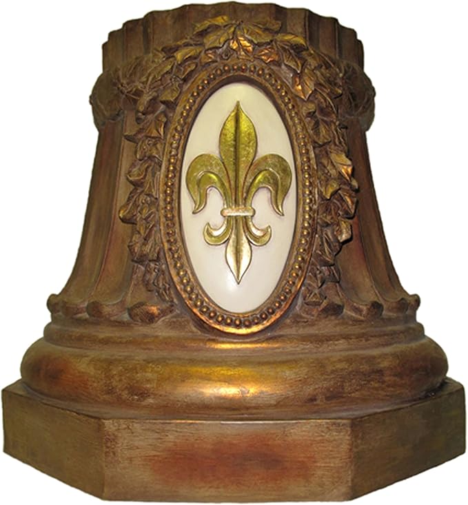MY SWANKY HOME Ornate Gold Fleur de Lis Greenery Planter Urn | Indoor Outdoor Pedestal Garden Tree Pot