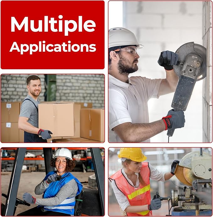 HANDLANDY Work Gloves for Men & Women, Utility Mechanic Working Gloves Touch Screen, Flexible Yard Work Gloves
